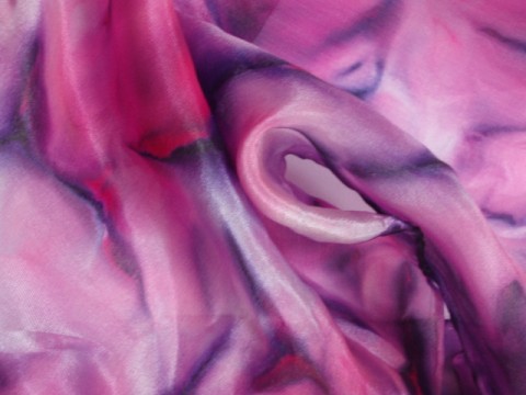 Hedvábná šála růžová fialová růžová šála hedvábí šátek 