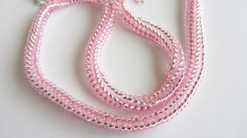 Náhrdelník - Něžnosti náhrdelník korálky sklo růžová šití bižuterie korálek rokajl společenský růžové náhrdelníky skleněné nitě pro ženy společnost dívky nymo nitě 