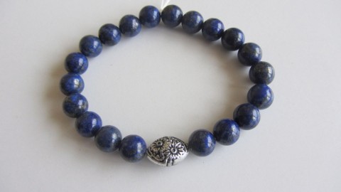 Náramek - Lapis lazuli náramek korálky modrá dívčí dámský modré minerál korálek náramky minerály nerosty nerost lapis lazuli 