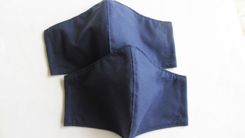 Rouška dvouvrstvá - Modrá bavlna šití látka zdraví kosmetika obličej bezpečnost hygiena bacil ústa rouška roušky bacily 