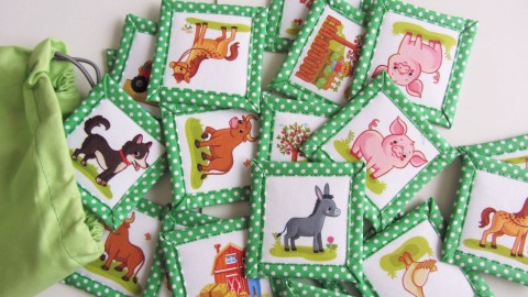 Pexeso - Zvířátka na statku zvíře děti zábava hra pexeso dítě dětské zoo zvířata látka výuka pro děti kartičky hry společenská hra učení pexesa 