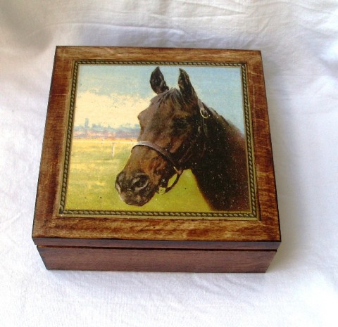 koník kůň koník krabička decoupage koně grunterka 