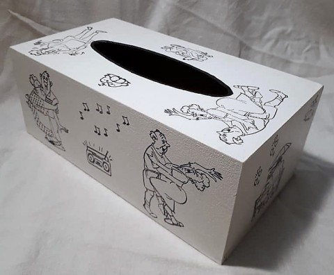 na kapesníky veselá k výročí děda box pes krabička kapesníky krabice narozeniny grunterka razítko černobílá kapesník ubrousky babička mdf 