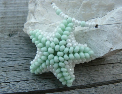 Mentolově-bílá hvězdice mořská bílá mentolová hvězdice světlezelená 