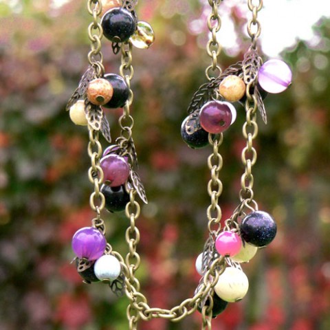 Dlouhý náhrdelník- bobule aventurin náhrdelník podzim zahrada barevný mix dlouhý kameny rybíz aventurín bobule řetízkový úroda sklizeň 