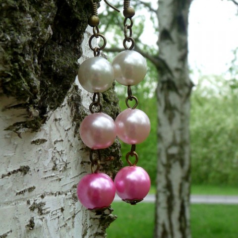 Růžové perlení dárek náušnice květy elegantní romantika svatba romantické jemné valentýn perličky perly svatební něžné společenské něha 