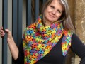 Háčkovaný šátek - multicolor