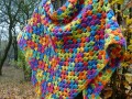 Háčkovaný šátek - multicolor