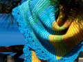 Pletený šáteček - moře a slunce