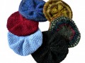 Pletený baret - světle modrý