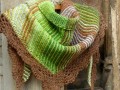 Pletený šátek - jarní zelenání