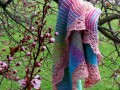 Pletený šátek - růžový vánek