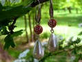 Náušnice - růžičky s perlou