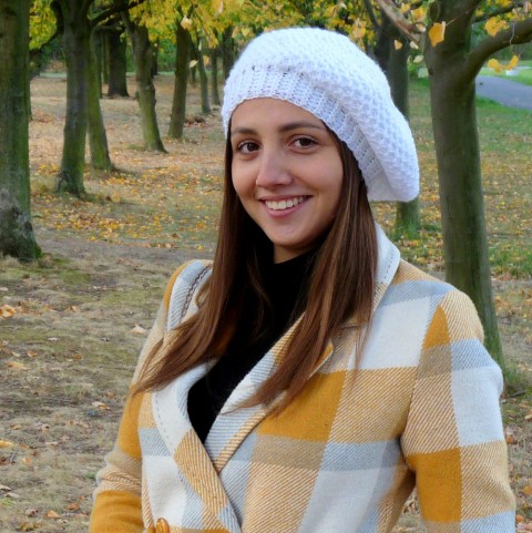 Pletený baret - sněhobílý jarní elegantní pletený bílá baret bílý podzimní romantický čapka baretka stylová paříž stylový exkluzivní spadlá studentský 