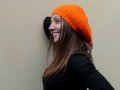 Pletený baret - orange