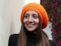 Pletený baret - orange