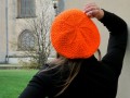 Pletený baret - orange