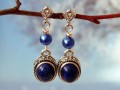 Náušnice- medailonky (lapis lazuli)