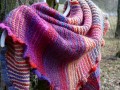 Pletený šátek - kvetoucí vřes