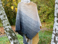Háčkovaný šátek- šum rákosí (alpaca