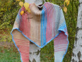 Pletený šátek - pramínky vody