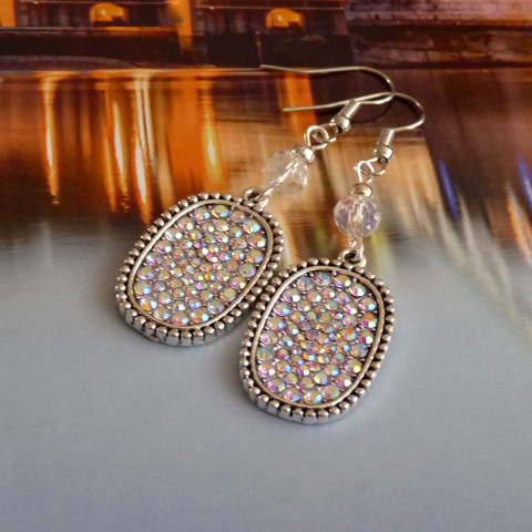 Náušnice - hvězdy na zem spadlé náušnice hvězdy originál třpytivé duhové handmade šaton broušené kamínky 