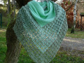 Háčkovaný šátek- mentolový