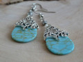 Náušnice - tyrkenit v krajce