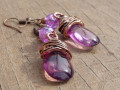 Náušnice - fialové kapky
