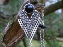 Náušnice - dračí onyx