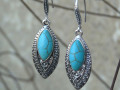 Náušnice - ryté s tyrkenitem