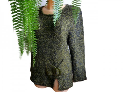 Luxusní pletený svetr - vel.xl-xxxl zelený xxxl melír xxl kapradí luxusní svetr lesní tajemnství vel.xl 