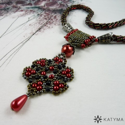 Náhrdelník červánkové stmívání 2 červená šperk náhrdelník originální černá dámský univerzální červánkový 