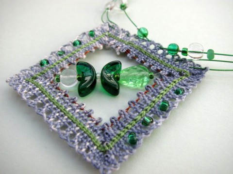 z říše elfů II - náhrdelník náhrdelník dárek korálky zelená elegantní šedá romantické paličkované pro ženy 