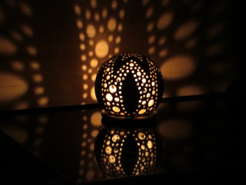 Svícen koule hvězda pr. 14 cm koule keramika svícen mikulová 