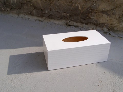 Krabička na kapesníky - Bílá na dekorace box krabička kapesníky krabice bílá decoupage bílé ubrousek kapesníkovník jen 