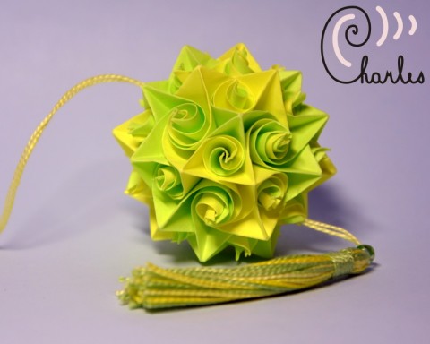 Kulička limetka origami kulička kusudama 