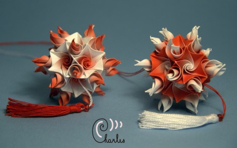 Bodlinka královská origami kusudama 