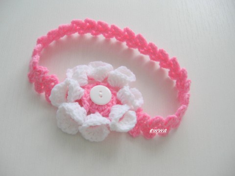 Čelenka + šperk děti růžová holčička bílá miminko čelenka focení kytička 