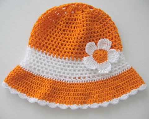 Letní klobouček děti oranžová holčičí léto letní.klobouček.klobouk 