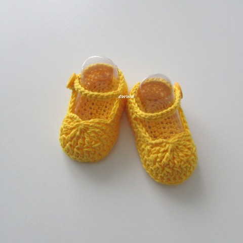 Botičky děti holčička holčičí letní žlutá miminko léto háčkované holka botičky handmade balerínky lehoučké capáčky 