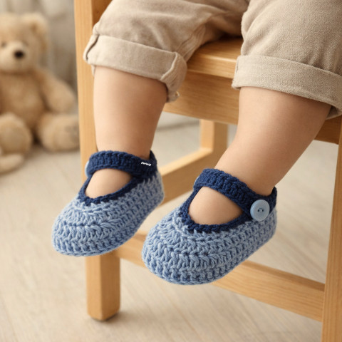 Botičky děti jarní letní bavlna klučičí jaro miminko léto háčkované akryl kluk světlemodrá botičky tmavěmodrá handmade capáčky balerinky pro kluky modrá světlá modrá tmavá 