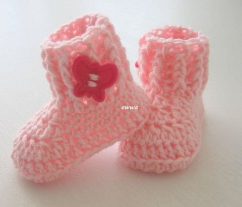 Botičky děti zima růžová holčička holčičí miminko zimní háčkované botičky celoroční handmade bačkůrky capáčky 