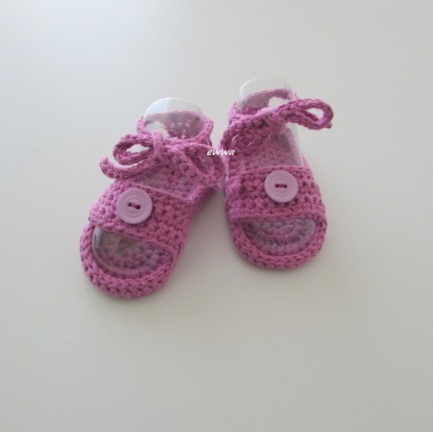Sandálky děti fialová růžová holčička holčičí letní miminko léto háčkované růžovofialová holka vzdušné botičky handmade lehoučké capáčky sandálky 