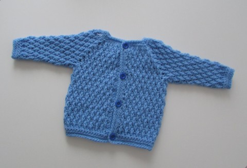 Svetřík děti modrá klučičí svetr háčkované kluk svetřík kabátek celoroční handmade 