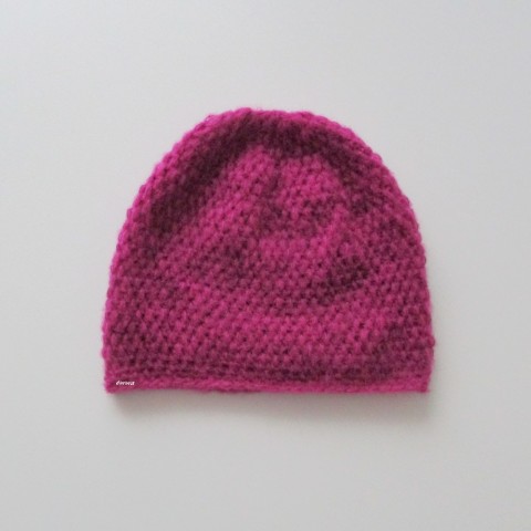 Čepice čepice háčkovaná dámská zimní akryl vlna mohér handmade purpurová hřejivá polyamid lehoučká 