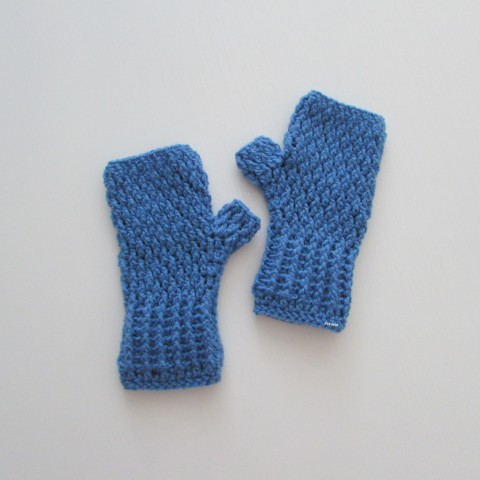 Návleky na ruce, rukavice zima modrá zimní hřejivé návleky rukavice návleky na ruce bezprsťáky pro ženy 
