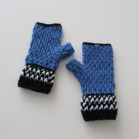 Návleky na ruce, rukavice zima modrá černá zimní hřejivé návleky rukavice návleky na ruce bezprsťáky pro ženy ledová modrá 