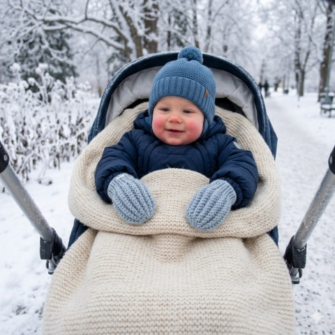 Rukavičky děti šedá miminko zimní háčkované akryl hřejivé rukavice pružné teplé unisex handmade šedomodrá rukavičky mimi antipilling 