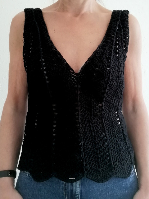Háčkovaný dámský top letní bavlna ženy černá top léto háčkované akryl tílko dámské crochet 